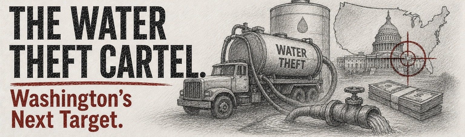 Editorial illustration: the water-smuggling cartel, Washington's next target