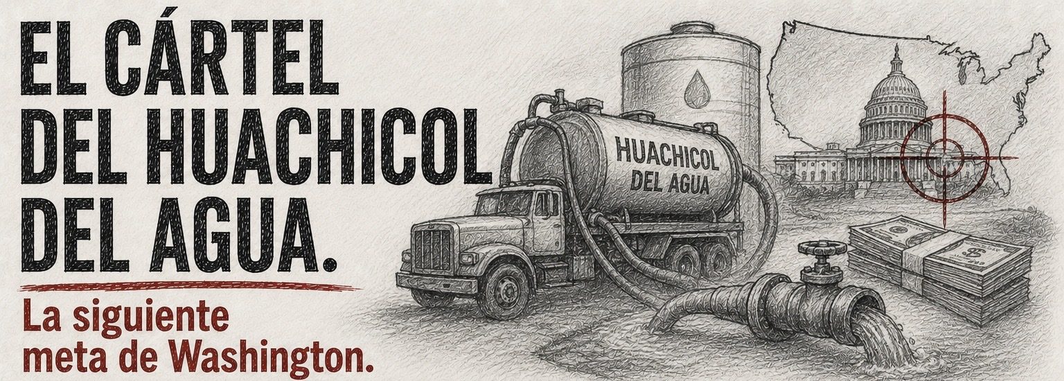 Ilustración editorial: el cártel del huachicol del agua, la siguiente meta de Washington